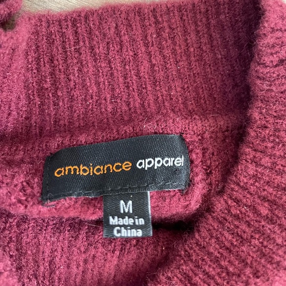 Ambiance Apparel Burgundy Sweater - Picture 2 of 2
